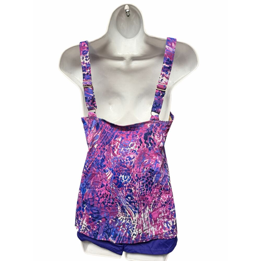 Kim Gravel Swimsuits For All Abstract Tankini Top & Swim Shorts Size 12 NWOT 🌼 - Picture 4 of 6